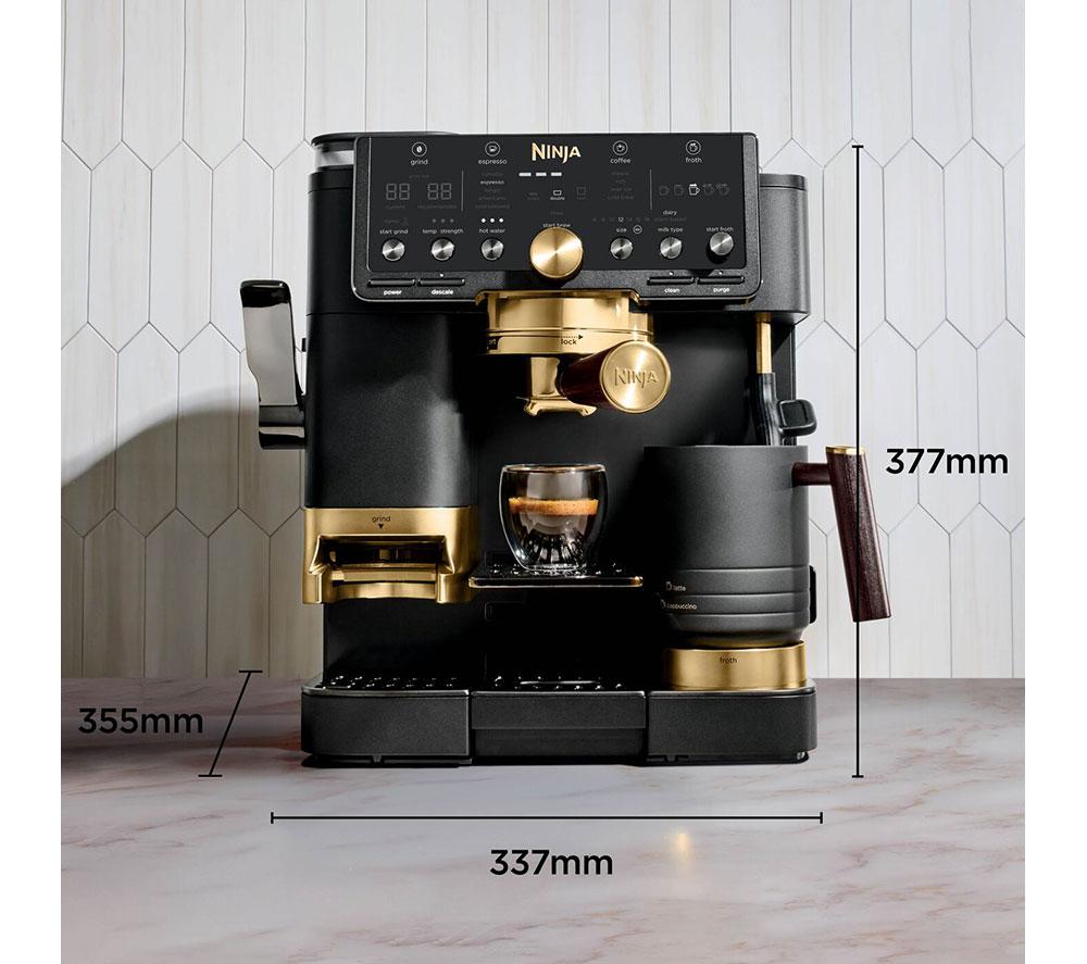 NINJA Luxe Caf&eacute; Pro by David Beckham ES771UKBK Bean to Cup Coffee Machine - Black & Gold image number 9 of 16