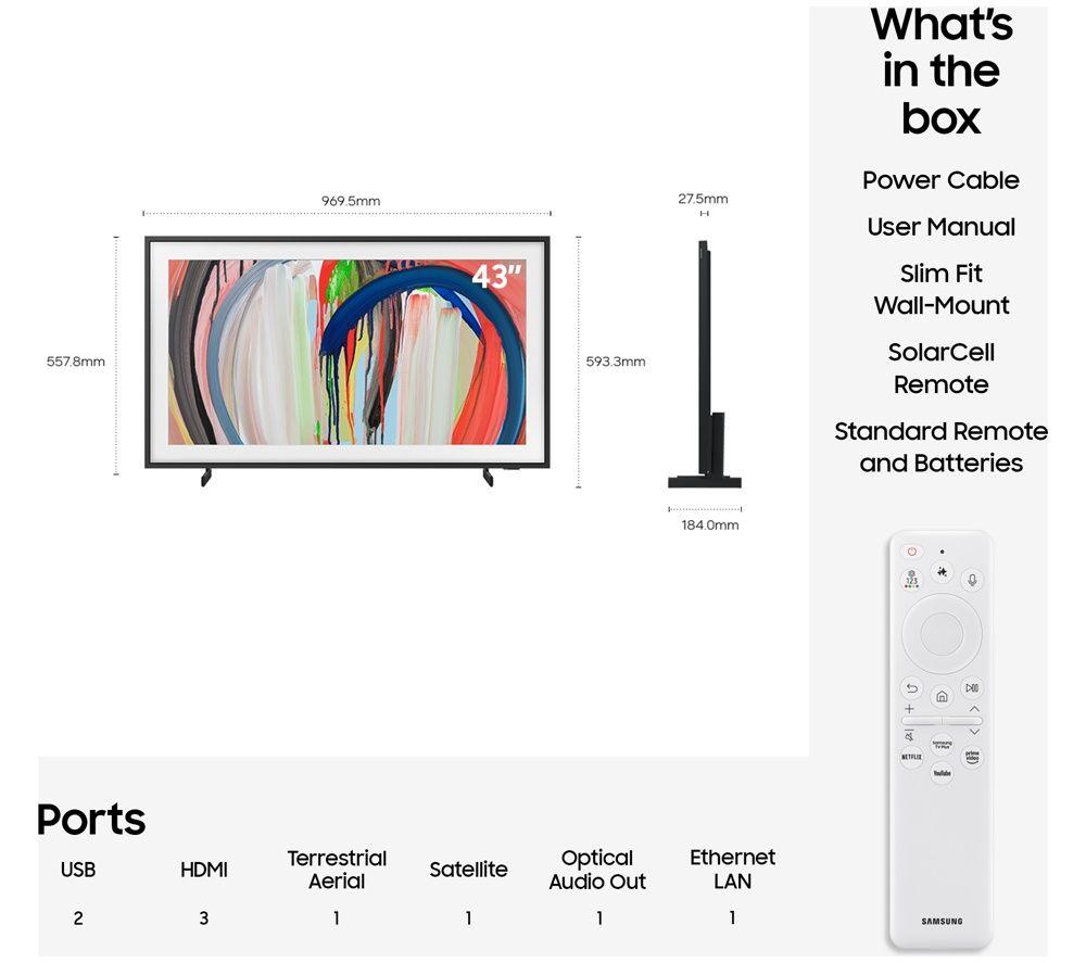 SAMSUNG The Frame (2026) 43" QLED 4K Art Mode Smart AI TV with Slim Fit Wall Mount - QE43LS03H image number 5 of 5