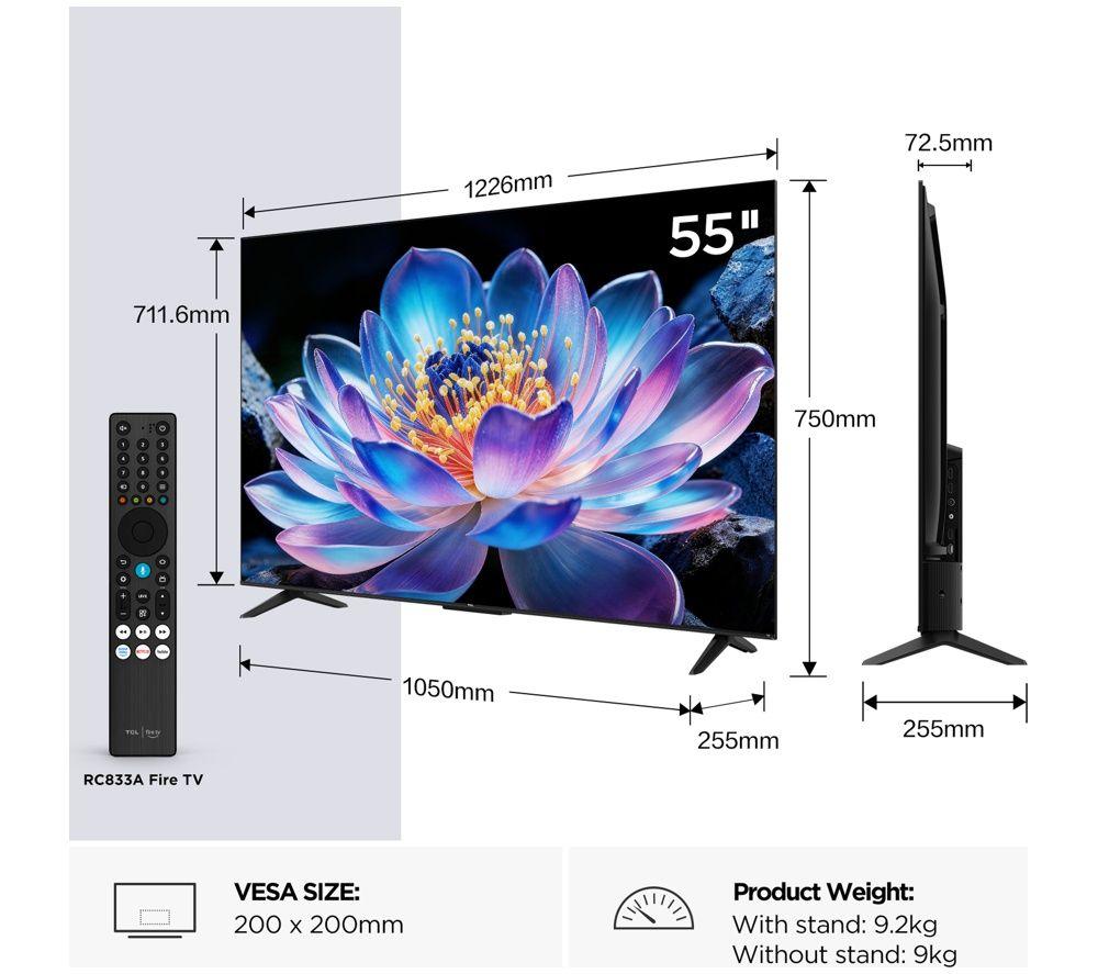 TCL V6D 55" LED 4K HDR Smart Fire TV 2026 - 55V6D-UK image number 2 of 4