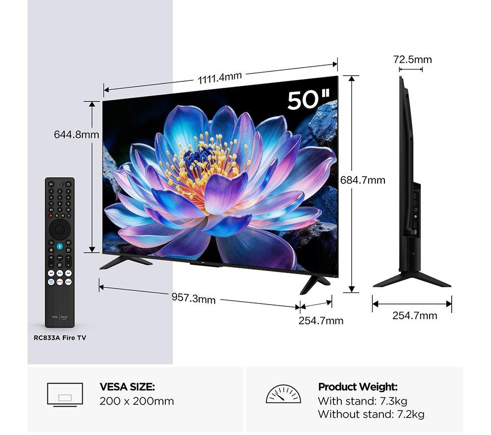 TCL V6D 50" LED 4K HDR Smart Fire TV 2026 - 50V6D-UK image number 2 of 16