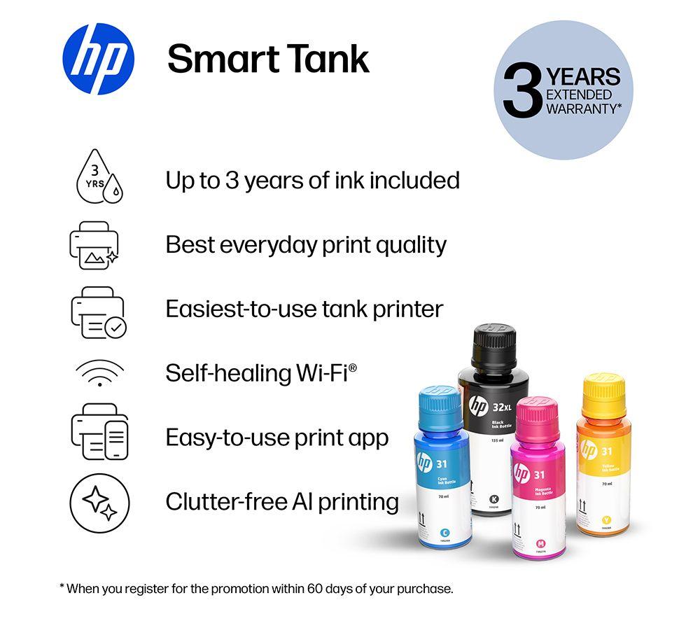 HP Smart Tank 7606 All-in-One Wireless Inkjet Printer image number 2 of 14