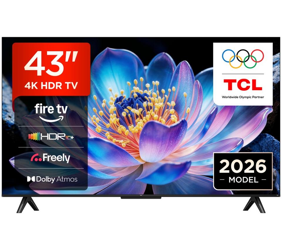 TCL V6D 43" LED 4K HDR Smart Fire TV 2026 - 43V6D-UK