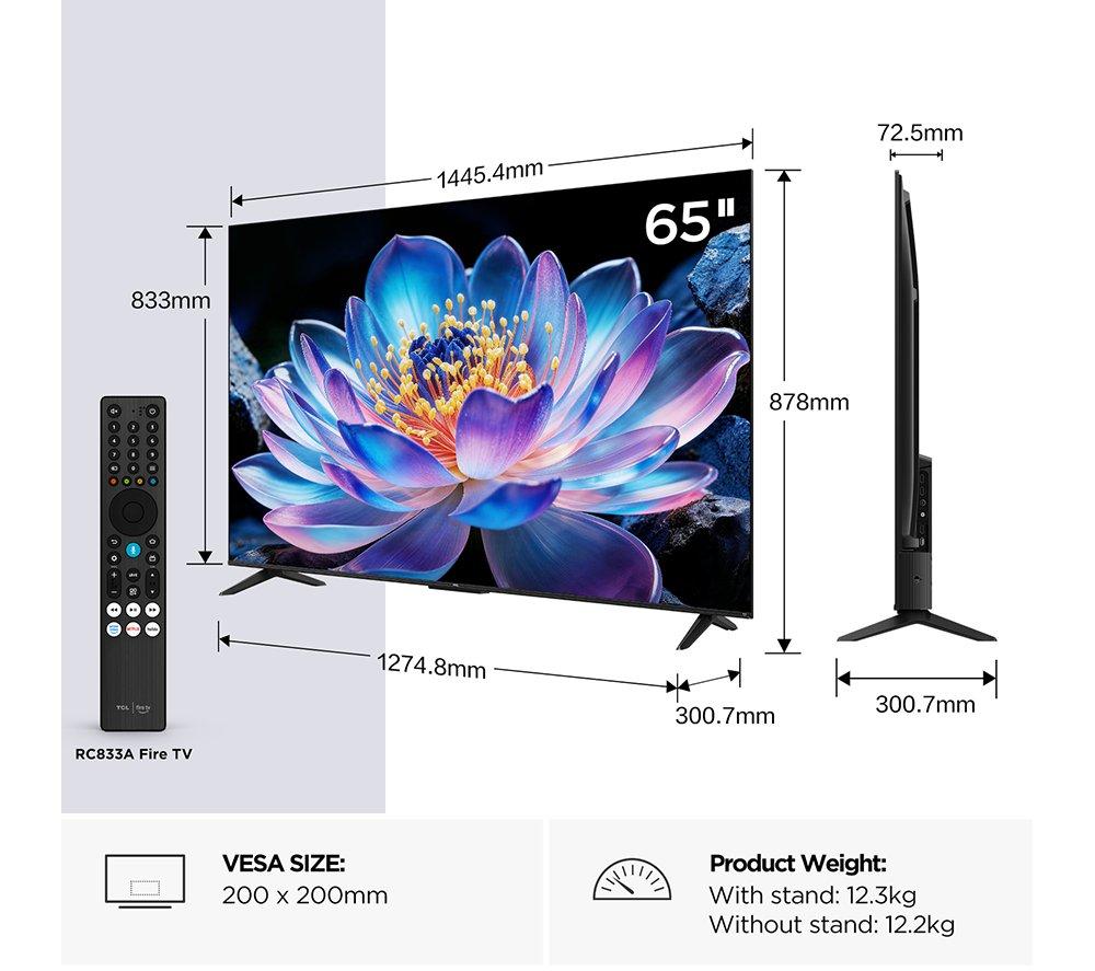 TCL V6D 65" LED 4K HDR Smart Fire TV 2026 - 65V6D-UK image number 2 of 16
