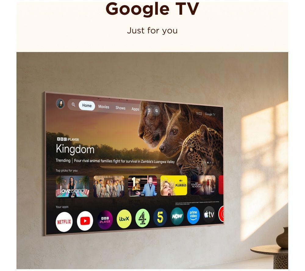 TCL NXTVISION A400 Pro 55" QD Mini LED 4K HDR Smart Google TV - 55A400 PRO-UK image number 3 of 4