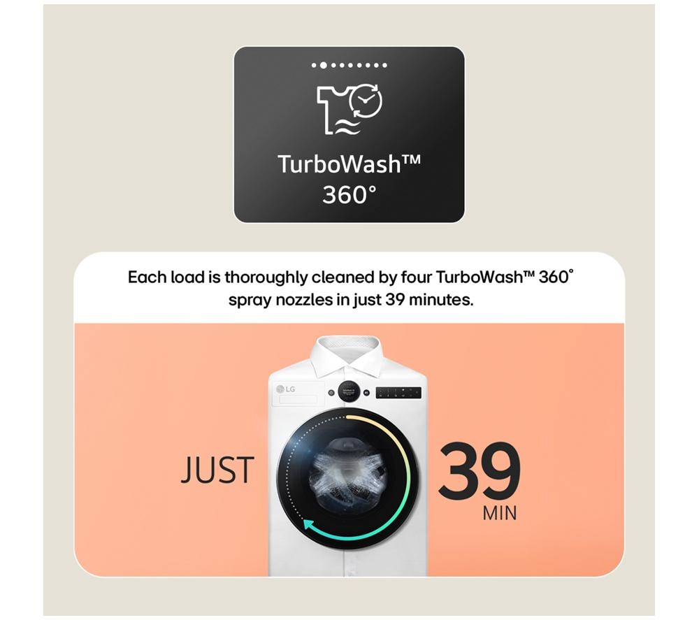LG ELCTRNC Series 10 WHX9516TBC WiFi-enabled 11 kg Washer Dryer - Black image number 7 of 12