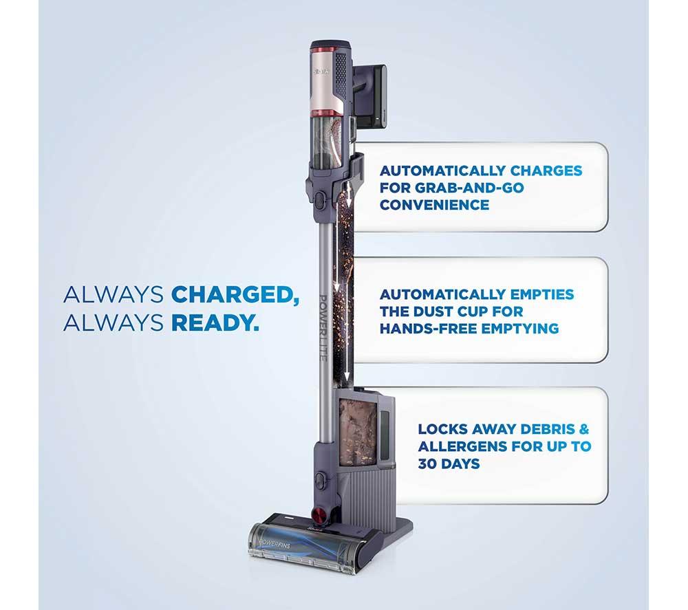 SHARK PowerLite Clean & Empty Pet BU3621UKT Cordless Vacuum Cleaner - Glacier Blue image number 5 of 13