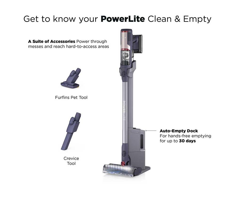 SHARK PowerLite Clean & Empty Pet BU3621UKT Cordless Vacuum Cleaner - Glacier Blue image number 12 of 13