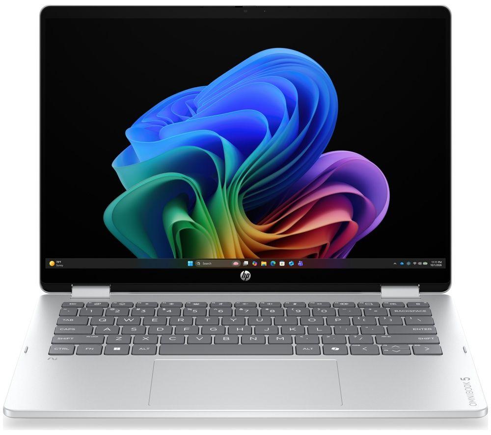 HP OmniBook 5 Flip NGAI 14" 2 in 1 Laptop - Intel&reg; Core&trade; Ultra 7, 512 GB SSD, Silver image number 4 of 9