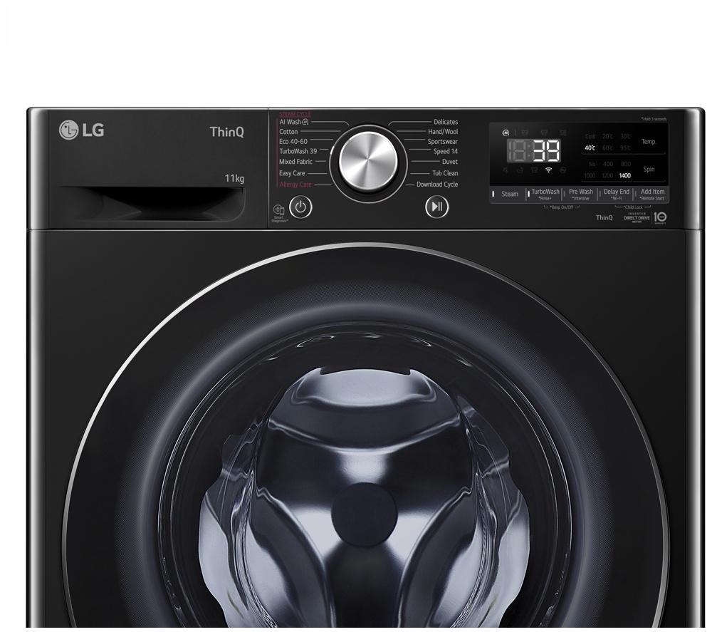 LG ELCTRNC Series 4 Pro F4Y711NCTN1 WiFi-enabled 11 kg 1400 Spin Washing Machine &ndash; Black image number 3 of 9