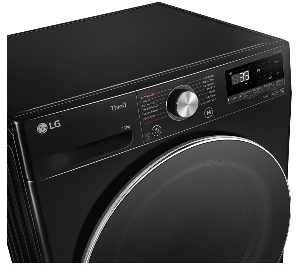 LG ELCTRNC Series 4 Pro F4Y711NCTN1 WiFi-enabled 11 kg 1400 Spin Washing Machine &ndash; Black image number 4 of 9