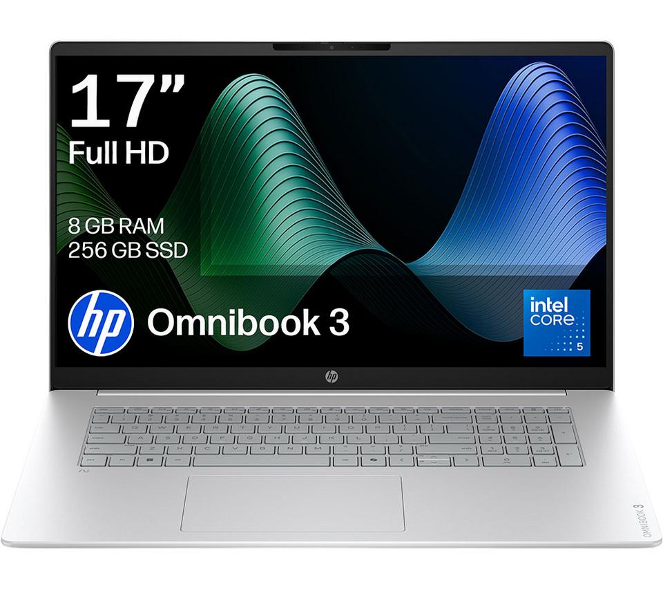 HP OmniBook 3 AI 17.3" Laptop - Intel® Core™ 5, 256 GB SSD, Silver