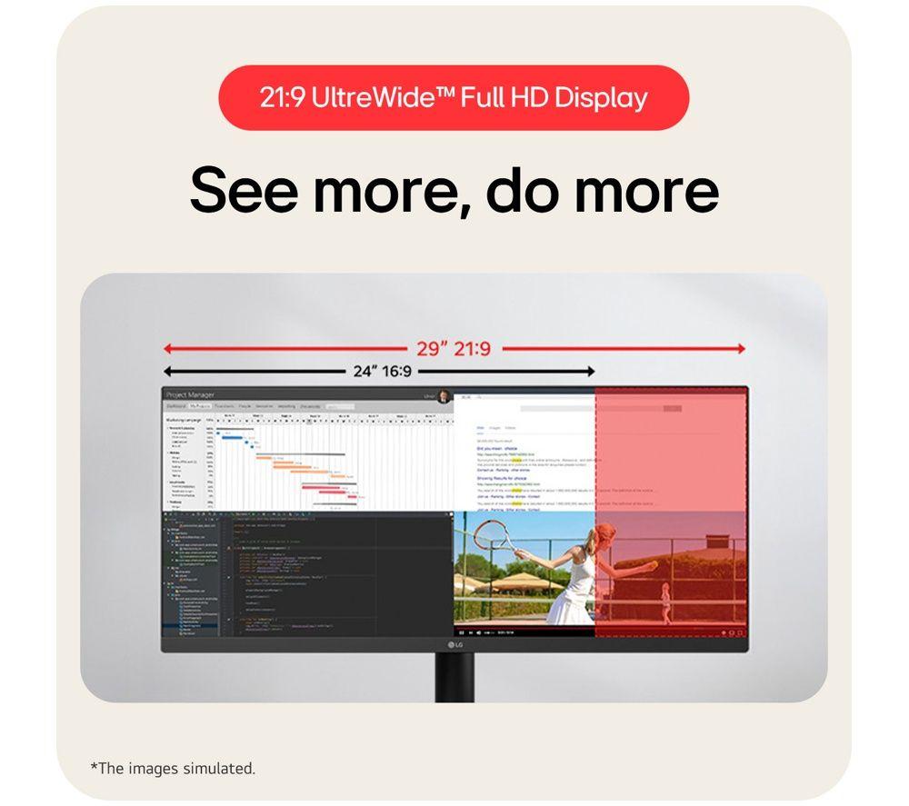 LG UltraWide U5 29U511A-B Wide Full HD 29" IPS Monitor - Black image number 6 of 9