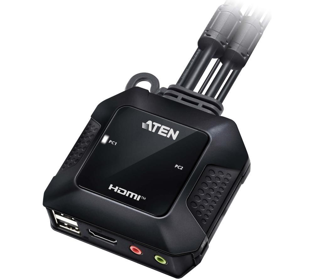 ATEN 2-Port USB 4K HDMI Cable KVM Switch with Remote Port Selector - Image 4