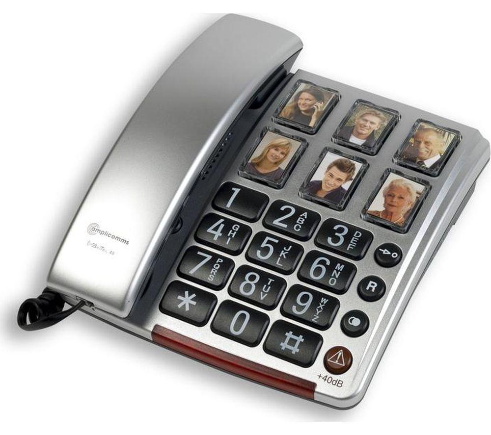 AMPLICOMMS BigTel 40 Plus Corded Phone - Silver image number 2 of 4