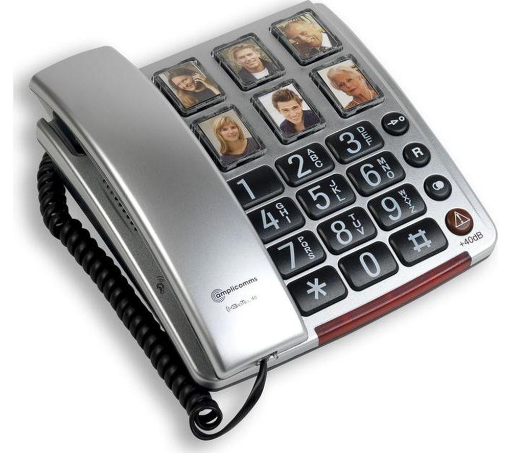 AMPLICOMMS BigTel 40 Plus Corded Phone - Silver image number 3 of 4