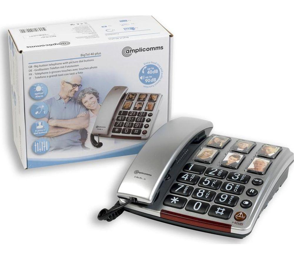 AMPLICOMMS BigTel 40 Plus Corded Phone - Silver image number 4 of 4