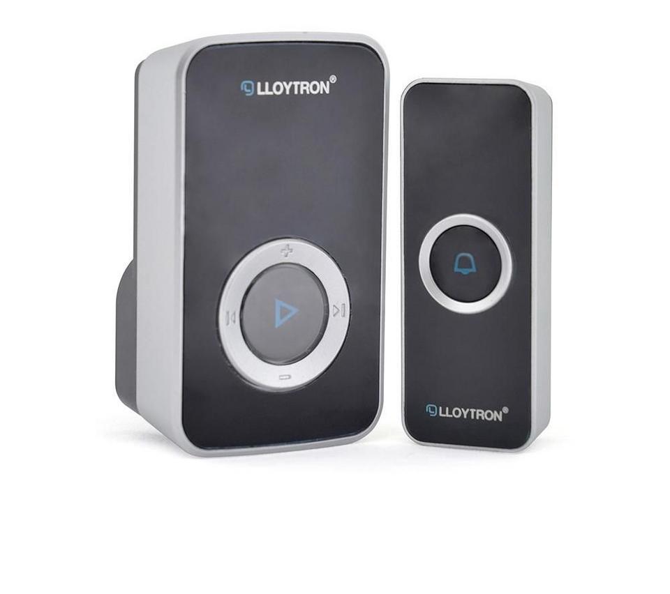 LLOYTRON Mip3 200M Plug In Wireless Doorbell Kit - Battery, Black