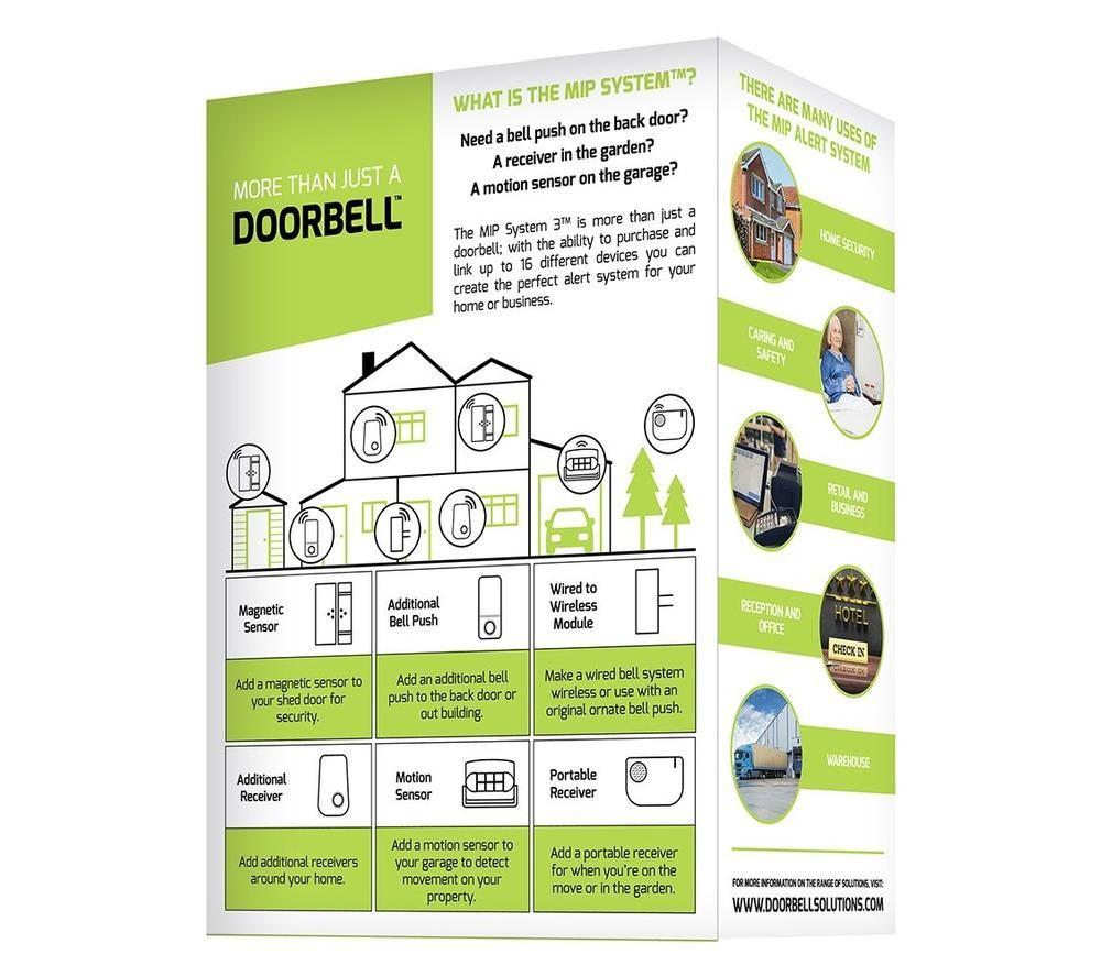 LLOYTRON Mip3 200M Plug In Wireless Doorbell Kit - Battery, Black image number 4 of 4