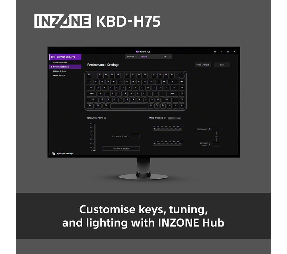 SONY INZONE KBD-H75 Gaming Keyboard - Black image number 9 of 15