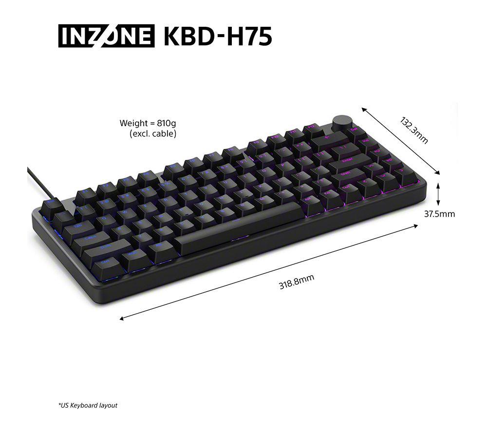 SONY INZONE KBD-H75 Gaming Keyboard - Black image number 10 of 15