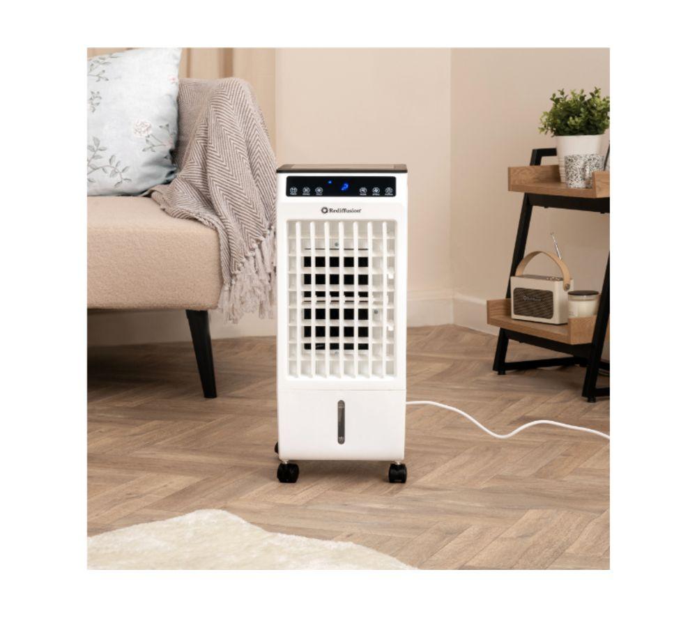 REDIFFUSION 4-in-1 Digital Fan, Humidifier & Air Cooler - White image number 4 of 11