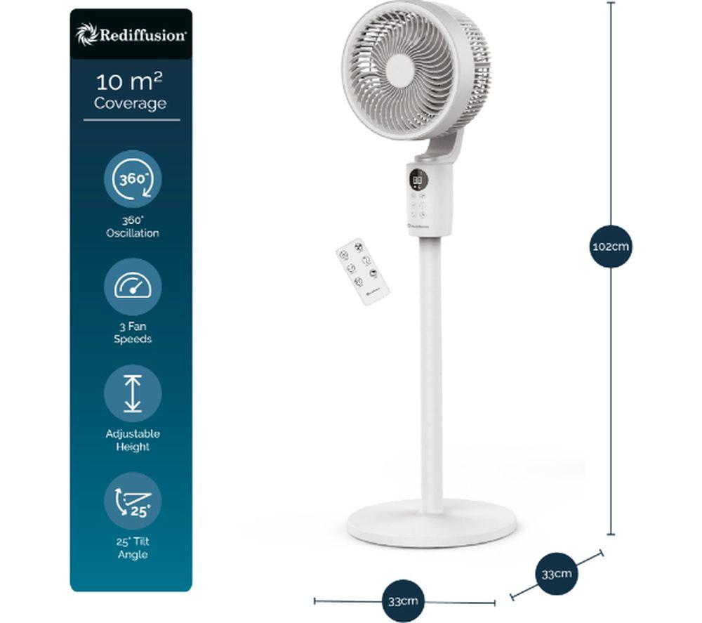 REDIFFUSION Air360 REDAC04WT Pedestal Fan - White image number 14 of 15