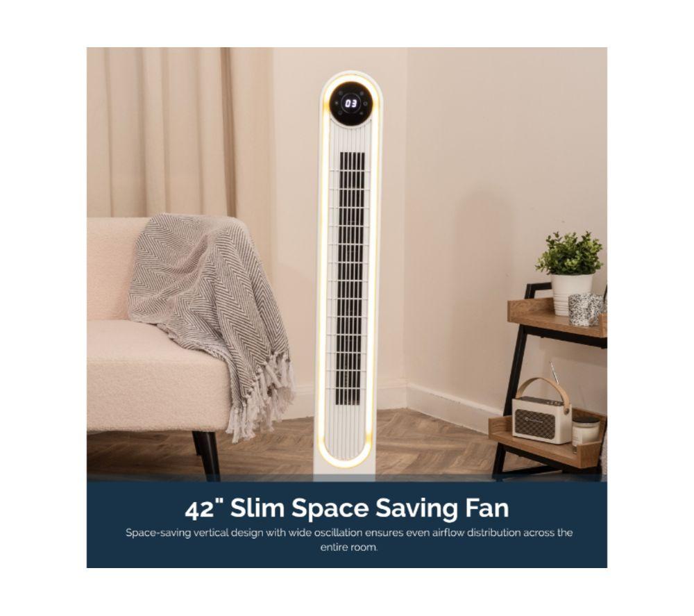 REDIFFUSION REDAC06WT Halo 42" Digital Tower Fan - White image number 5 of 11