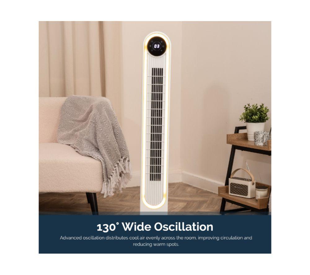 REDIFFUSION REDAC06WT Halo 42" Digital Tower Fan - White image number 7 of 11