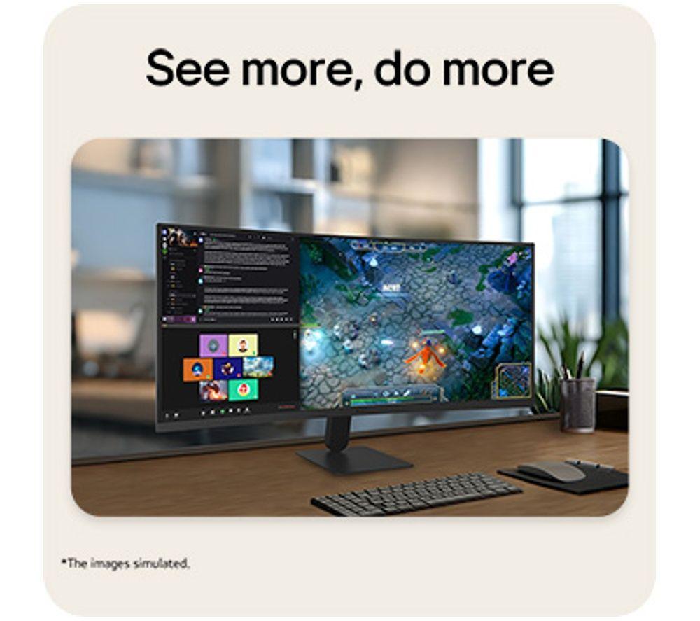 LG UltraWide U6 34U601B-B Quad HD 34" Curved IPS Monitor - Black image number 2 of 8