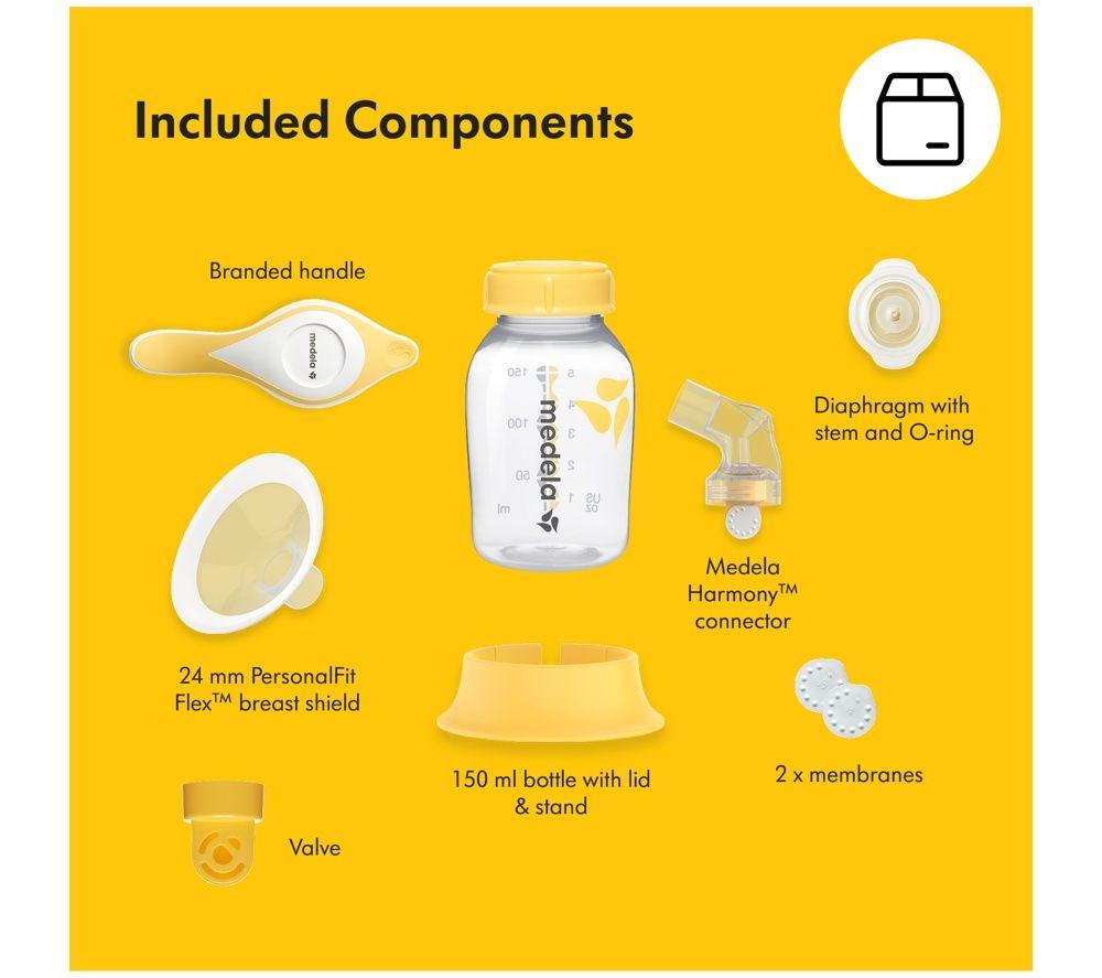 MEDELA Harmony Flex Manual Breast Pump - Yellow image number 3 of 5