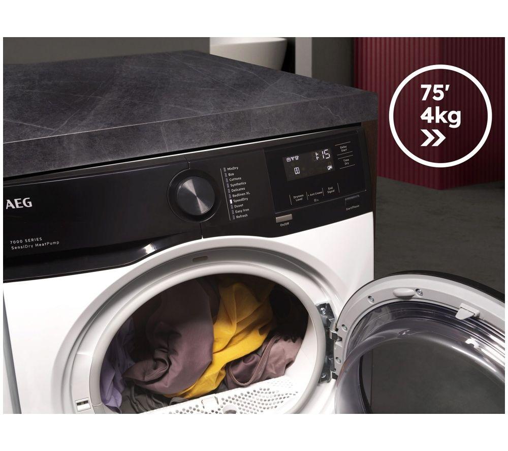 AEG 7000 SensiDry TE718D4B 8 kg Heat Pump Tumble Dryer - White image number 7 of 7