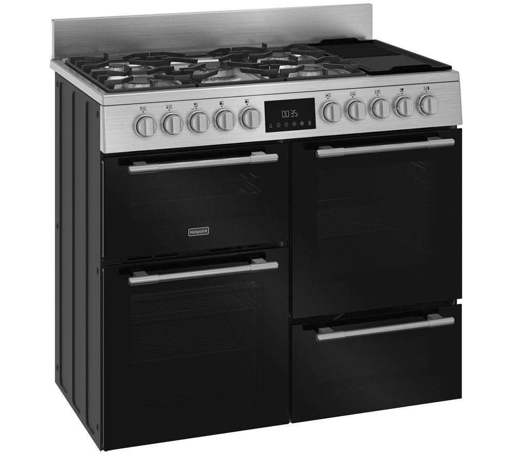 HOTPOINT RH100FA21BX 100 cm Dual Fuel Range Cooker - Black image number 2 of 8