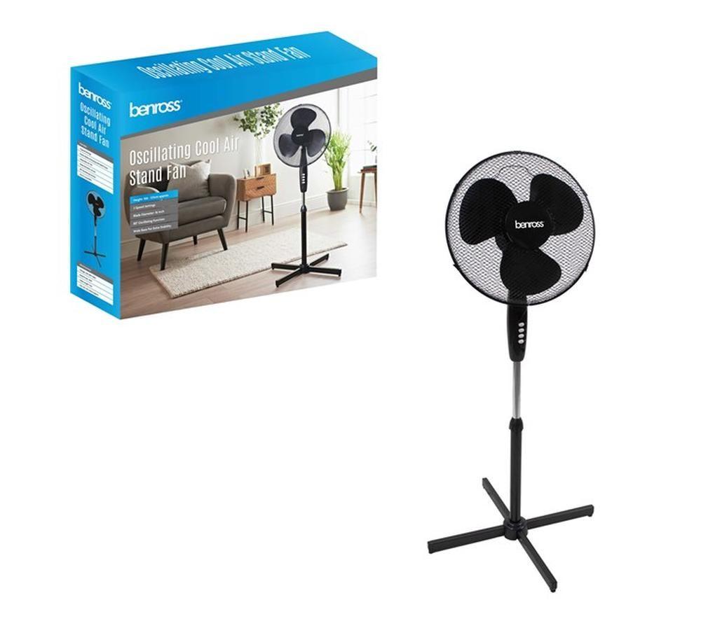 BENROSS 43830 Portable 16" Pedestal Fan - Black image number 3 of 4