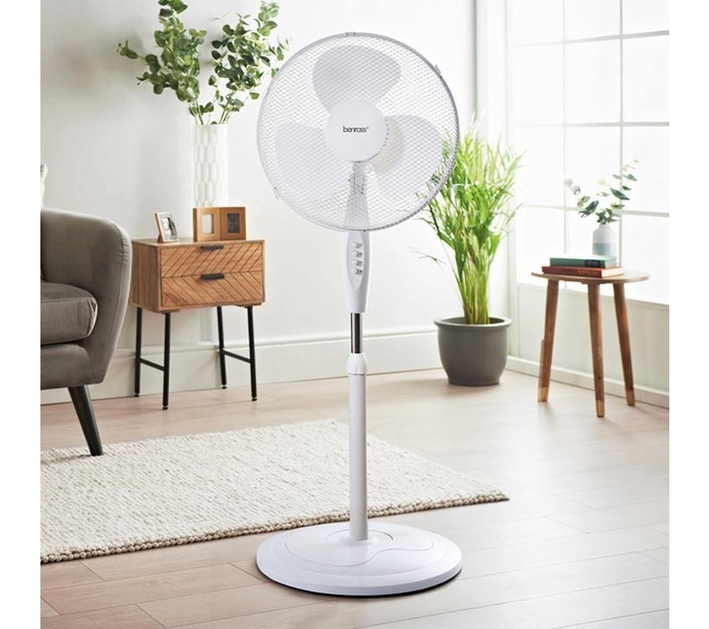 BENROSS 43938 Portable 16" Pedestal Fan - White image number 2 of 2