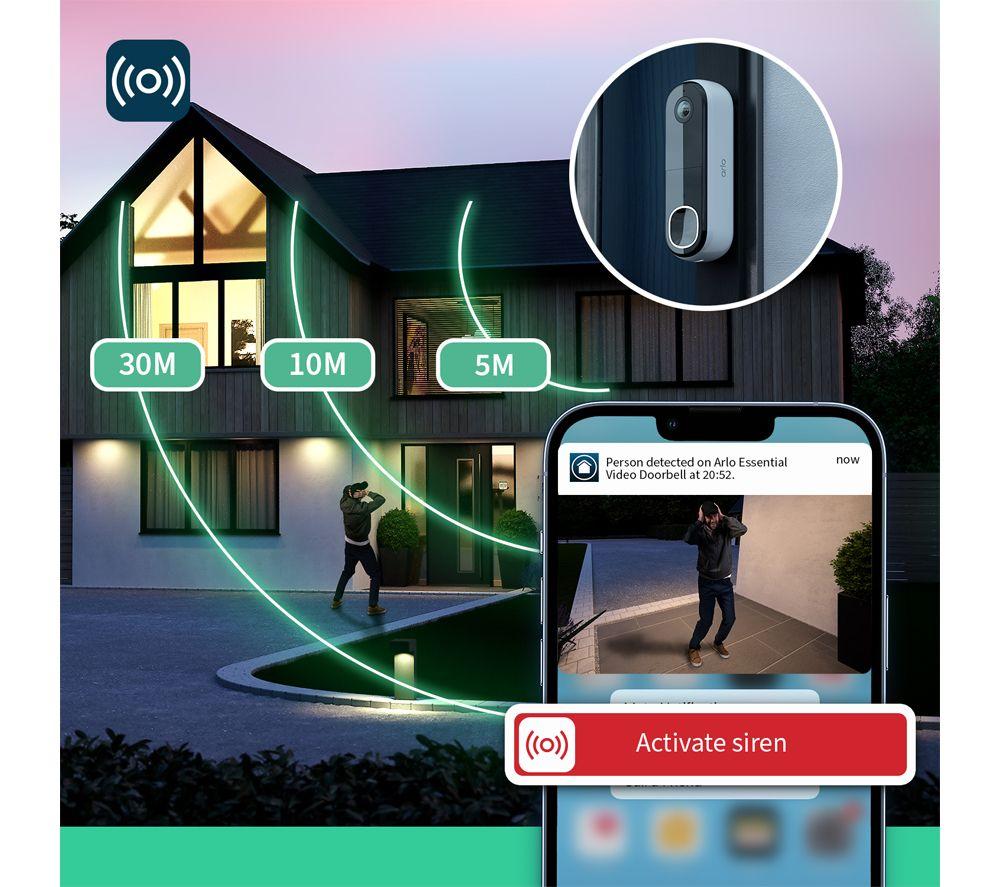 ARLO Pro 6 2K HDR WiFi Security Camera System & Video Doorbell - White image number 9 of 9