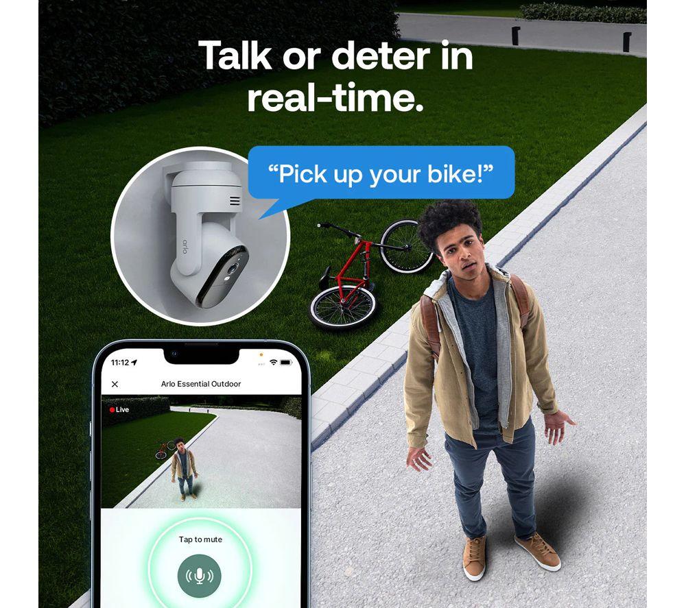 ARLO Essential 3 2K HD WiFi Security Camera - 2 Cameras, White & Black image number 3 of 5