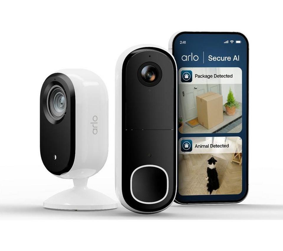 ARLO Essential 3 2K Indoor Security Camera with Video Doorbell - White