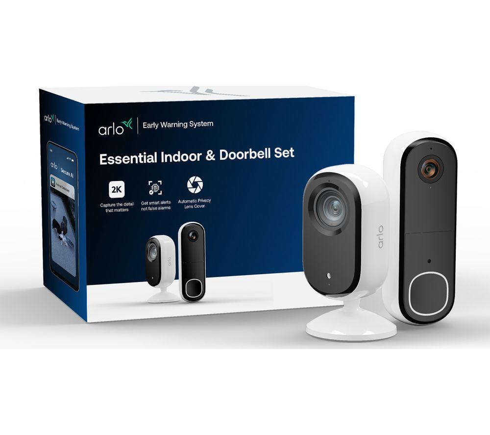 ARLO Essential 3 2K Indoor Security Camera with Video Doorbell - White image number 2 of 10