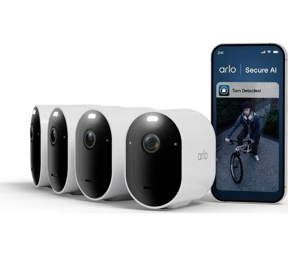 ARLO Pro 6 2K HDR WiFi Security Camera System - 4 Cameras, White