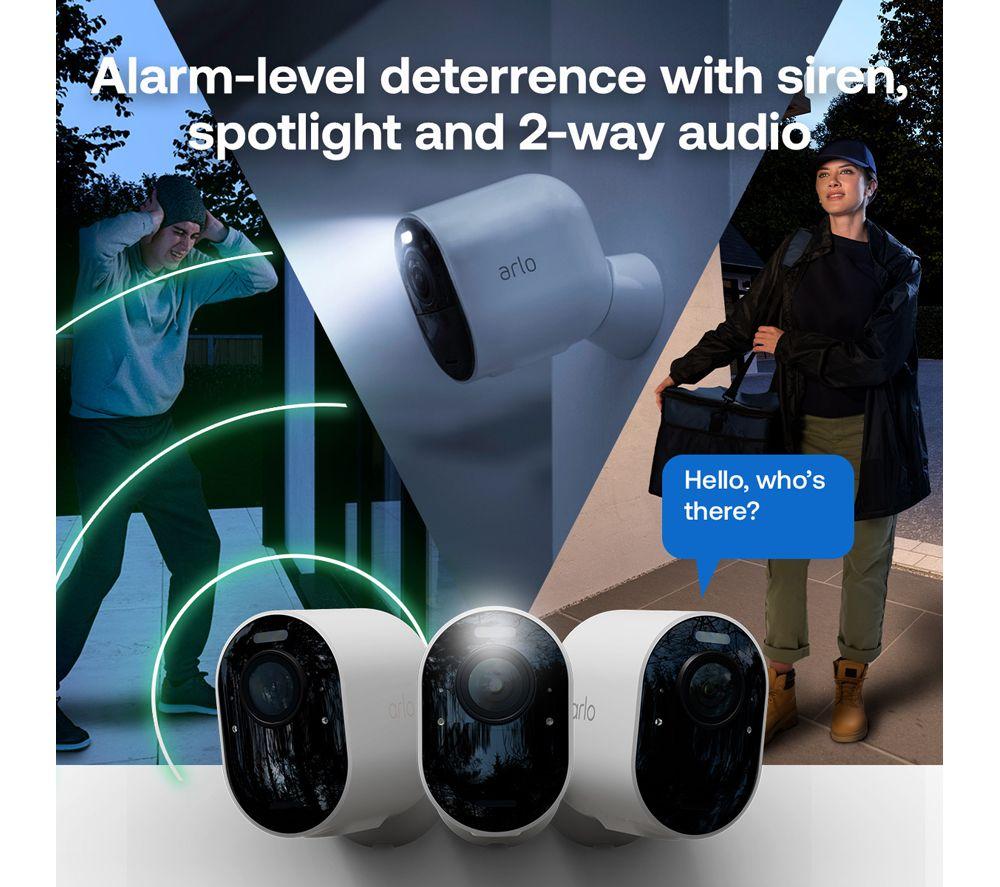 ARLO Ultra 3 4K Ultra HD WiFi Security Camera & Solar Panel Kit - 2 Cameras, White image number 4 of 9