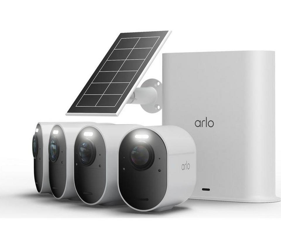 ARLO Ultra 3 4K Ultra HD WiFi Security Camera & Solar Panel Kit - 4 Cameras, White