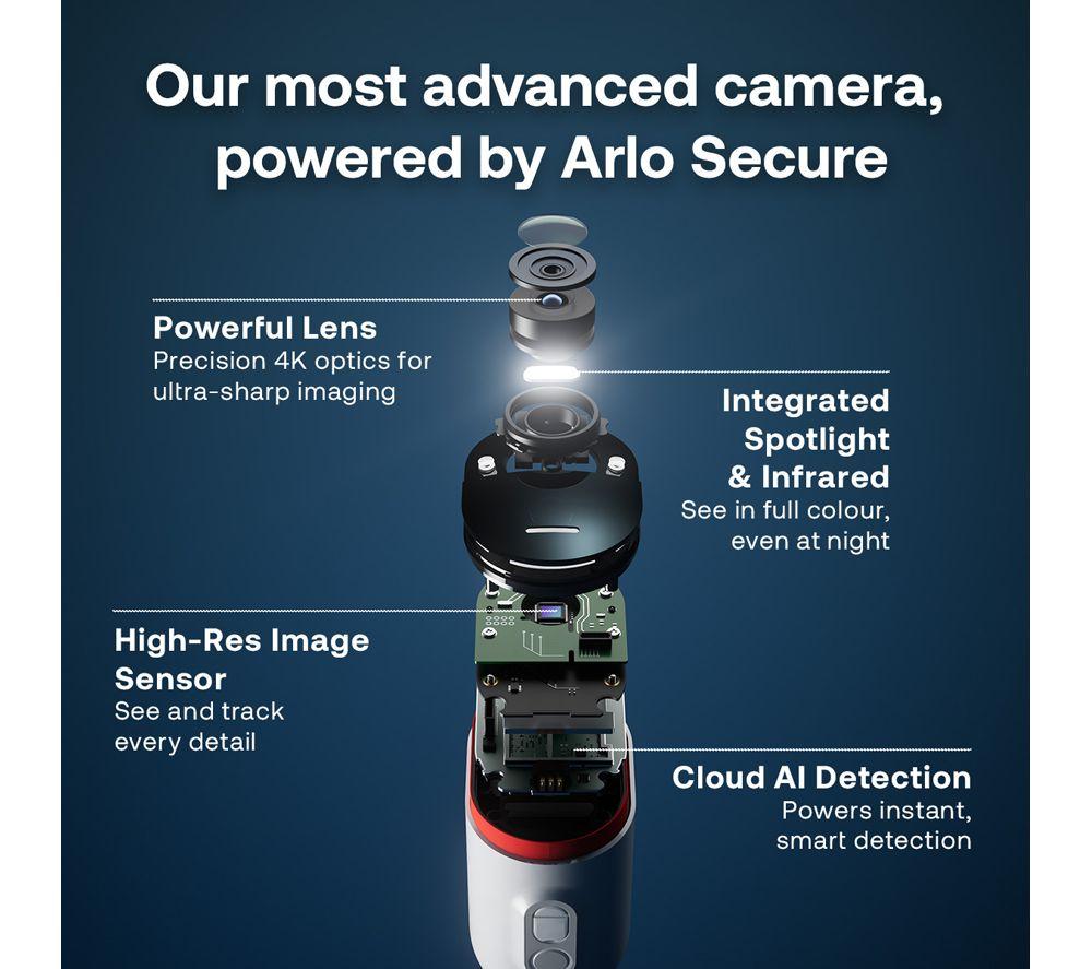 ARLO Ultra 3 4K Ultra HD WiFi Security Camera & Solar Panel Kit - 4 Cameras, White image number 4 of 12