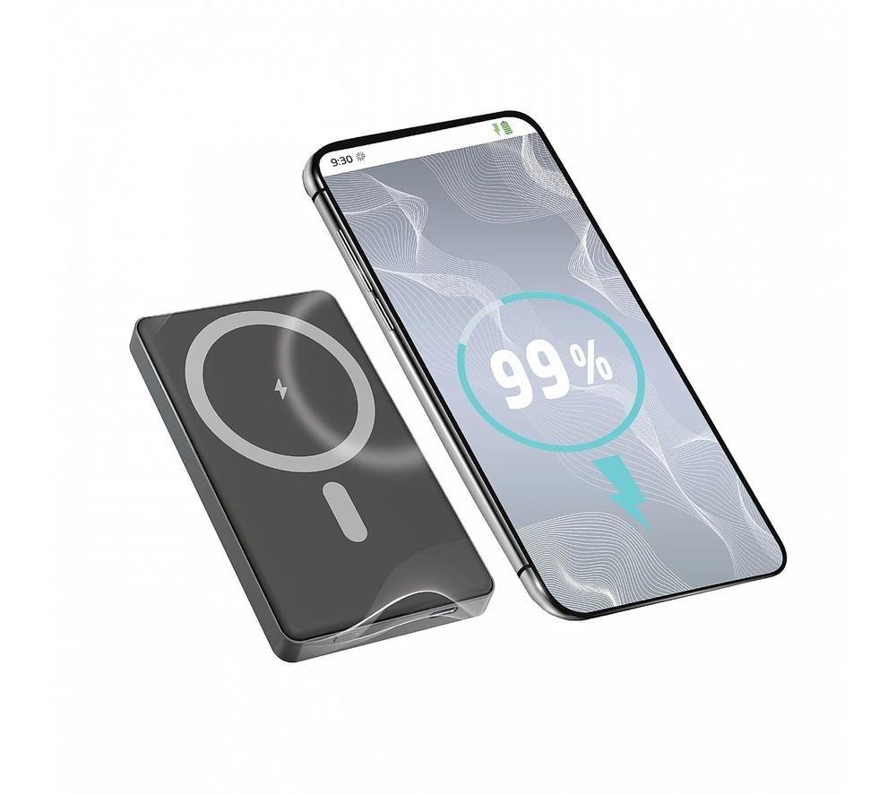 GROOV-E GV-CH1000M-SR Portable Magnetic Wireless Power Bank - Silver image number 2 of 5