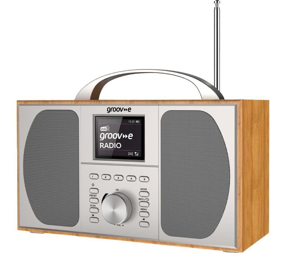 GROOV-E Stockholm Portable DAB/FM Bluetooth Radio - Brown & Grey image number 5 of 5