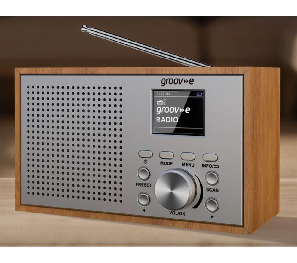 GROOV-E Oslo Portable DAB/FM Bluetooth Radio - Brown & Grey image number 2 of 5