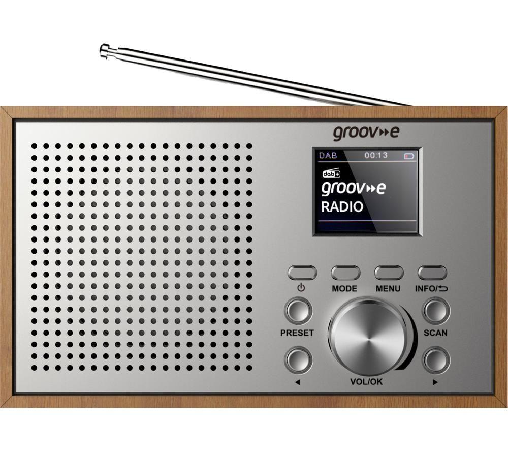 GROOV-E Oslo Portable DAB/FM Bluetooth Radio - Brown & Grey image number 4 of 5