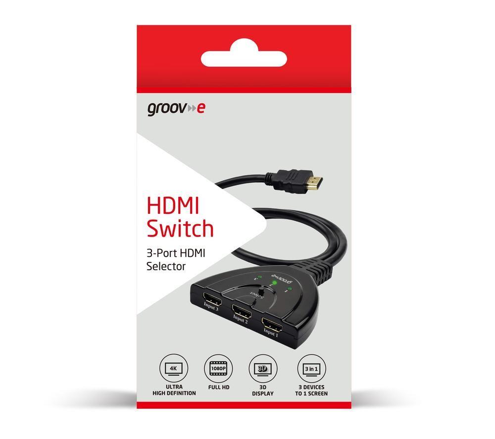 GROOV-E GVTV05BK 3-Port HDMI Switch image number 2 of 4