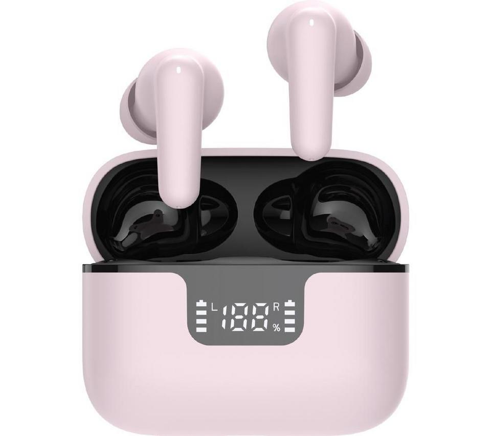 GROOV-E Storm Buds Wireless Bluetooth Noise-Cancelling Earbuds - Pink