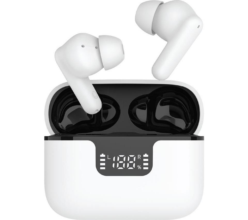 GROOV-E Storm Buds Wireless Bluetooth Noise-Cancelling Earbuds - White