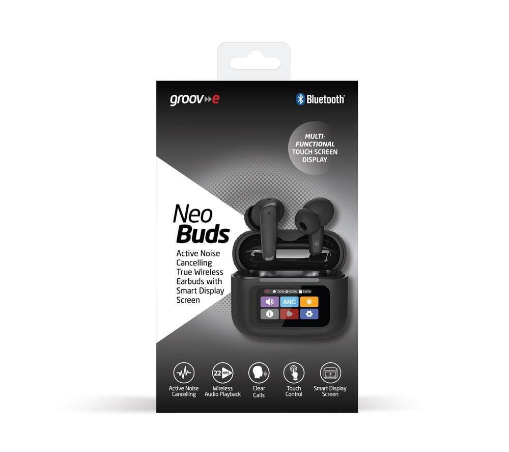 GROOV-E Neo Buds Wireless Bluetooth Noise-Cancelling Earphones - Black image number 2 of 7